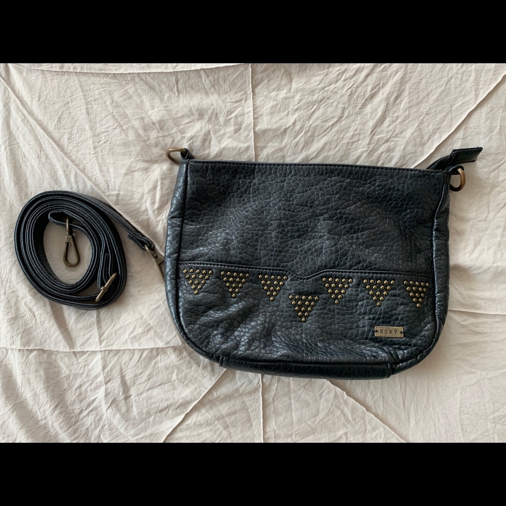 ROXY black studded crossbody